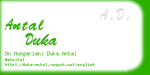 antal duka business card